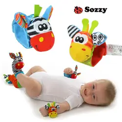 Детская игрушка плюшевая погремушка в виде животного 0-12 месяцев Новорожденные Носки ручной колокольчик животные детские погремушки и
