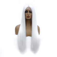 Long Straight Lace Front Wig 24Inch Synthetic Dark Root Wig For Women Black Ombre 613 Green Blue Red Cosplay Wig Heat Resistant Long Straight Lace Front Wig 24Inch Synthetic Dark Root Wig For Women Black Ombre 613 Green Blue Red Cosplay Wig Heat Resistant