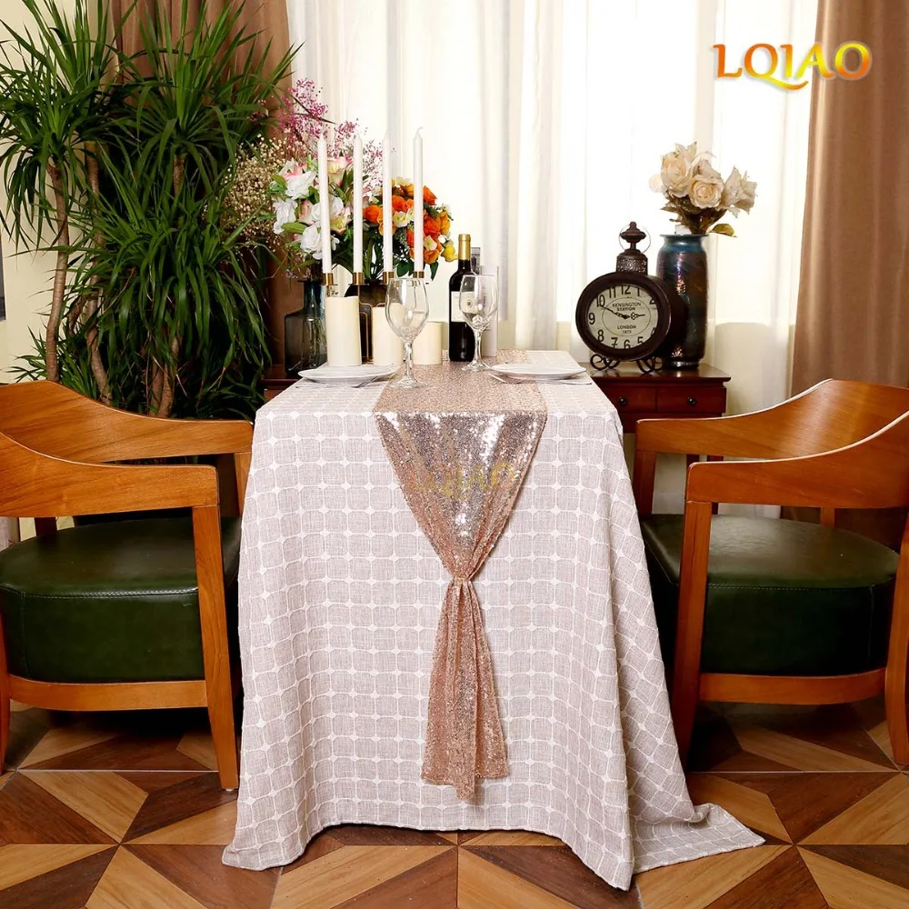 Champagen Gold Sequin Table Runner-001