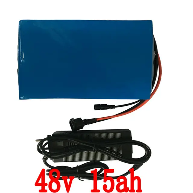 Best price at $356 Cheap High Quality Samsung 18650 cell PVC cased 48v 15Ah lithium ion bike battery with 15 Amp BMS and 2A Charger Free shipping