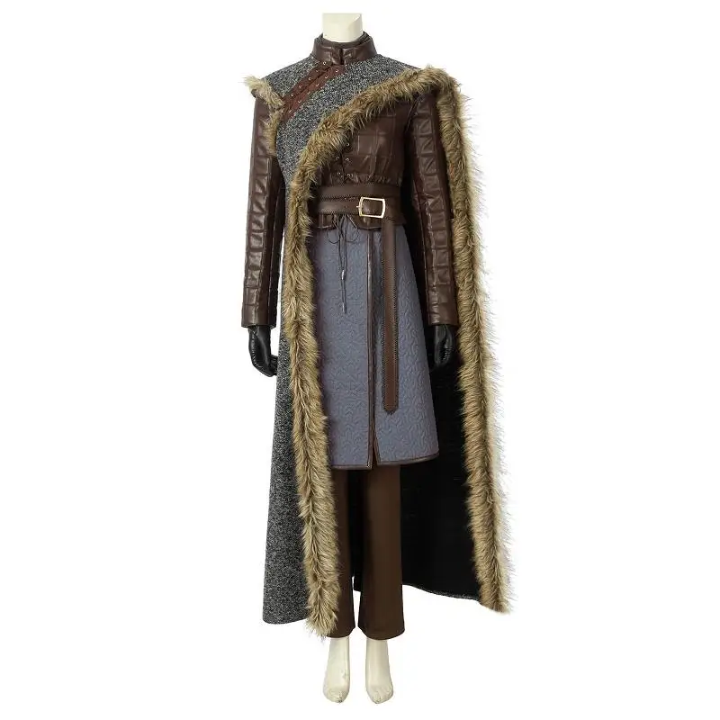 

In Stock Game of Thrones Season 8 Costume Arya Stark Cosplay Fancy Dress Cloak Leather Jacket Girls Halloween Outfit Custom Made