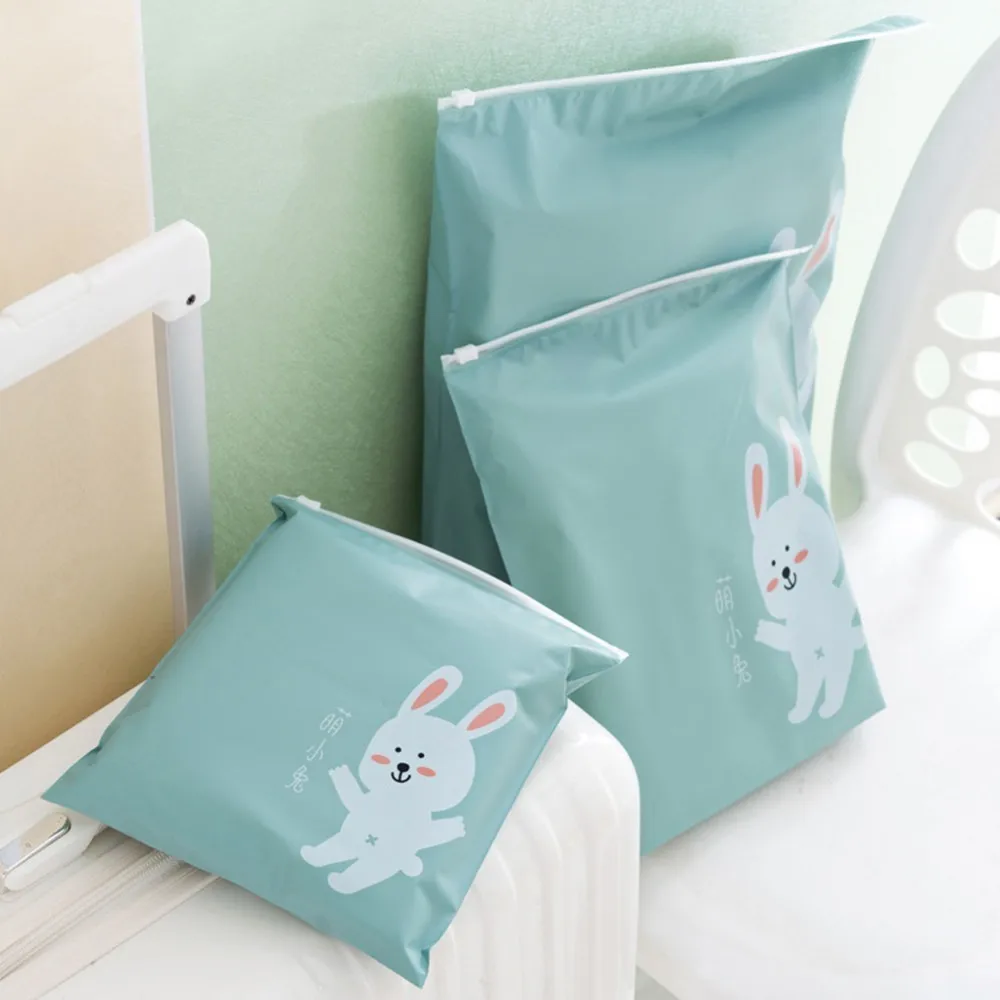 

3Pcs Creative Travel Portable Miscellaneous Storage Bags Cartoon Pattern Practical Waterproof Belt Bags Clothing Storage