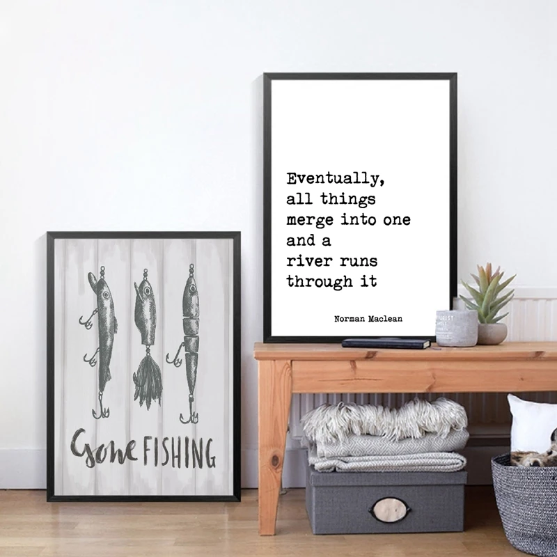 Gone Fishing Print Home Decor