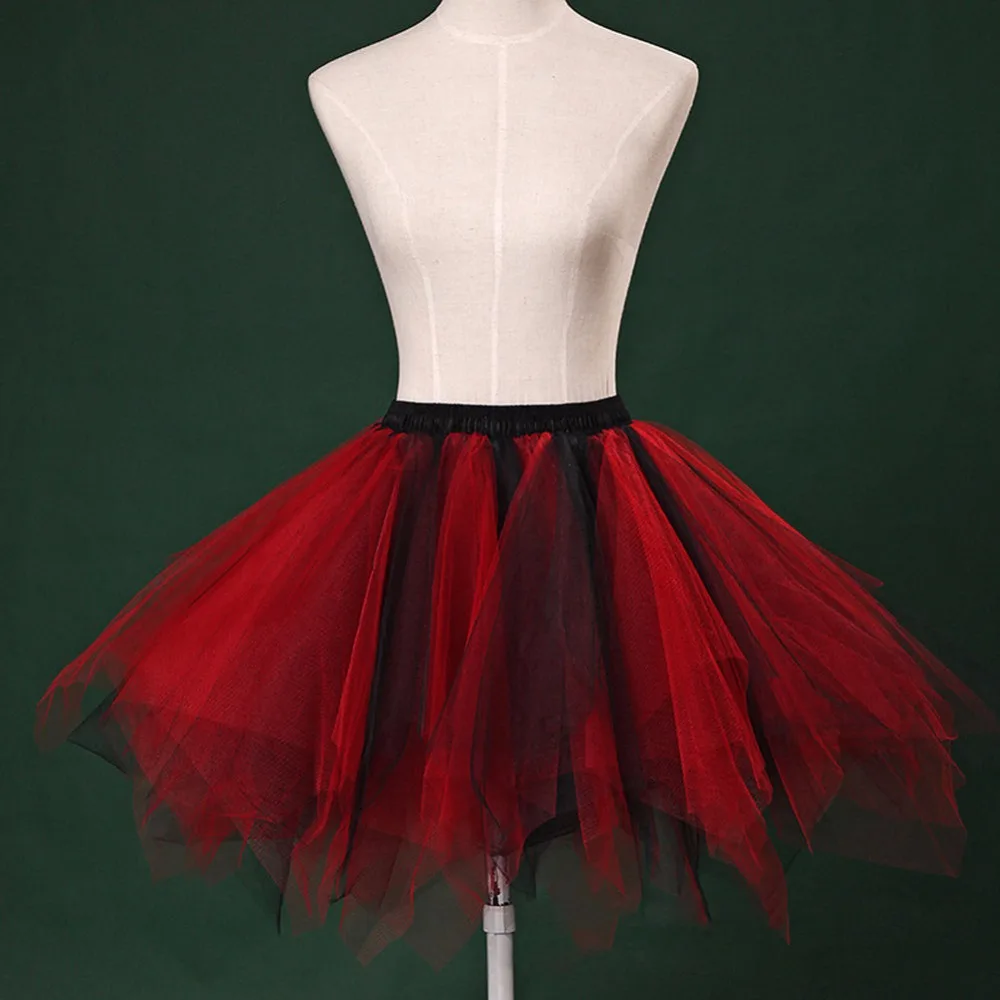 Mutil-color Dancewear Elastic Band Waist Women Tulle Tutu Mini Skirt Petticoat Party Costume Pettiskirt Net Pettiskirt