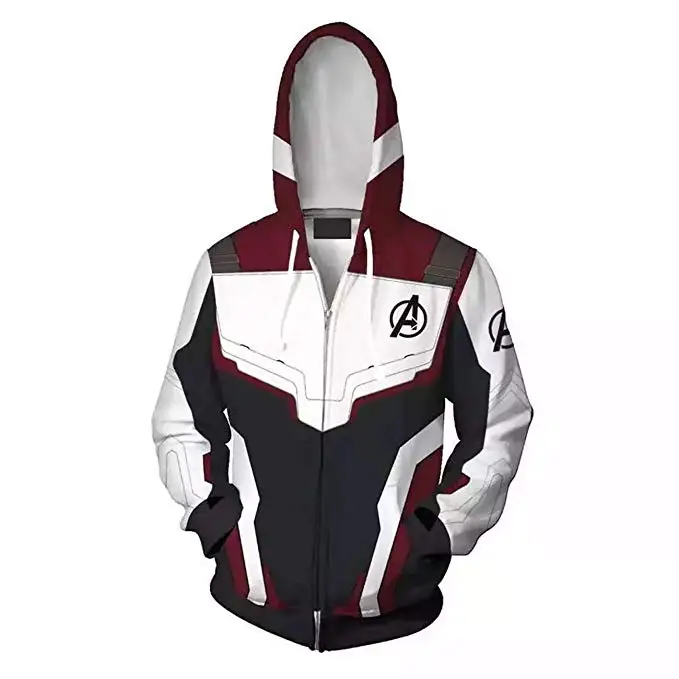 Avengers Endgame Quantum Realm Sweatshirt Jacket Advanced Tech Embroidery Hoodie Cosplay Costumes
