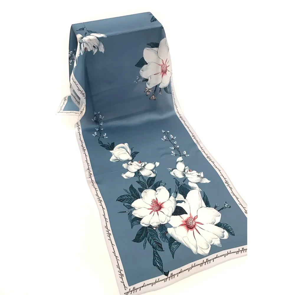 

Floral Print 100% Silk Long Scarf Shawl Wraps for Women Ladies Autumn Fashion Scarves 175x52cm