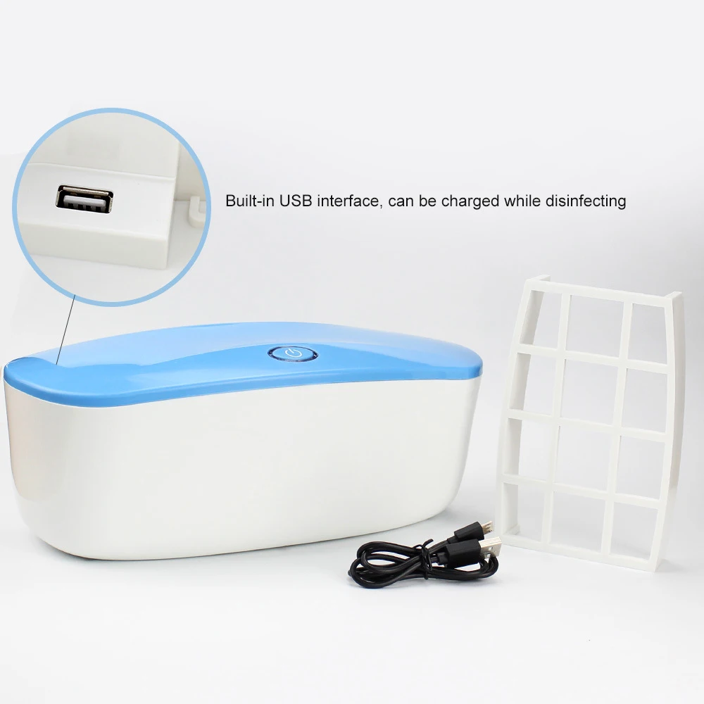 Kbxstart Portable LED UV Sterilizer Box Beauty Nail Art Tools Disinfection Cleaner Storage Box for Comestic Personal Care
