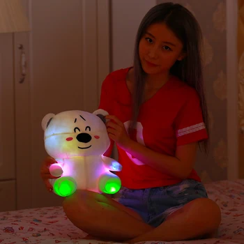 

Light colorful music Tactic Bear Plush Toy Valentine Gift Led Pillow Soft Cushion Stuffed Animals Doll Kids Toys