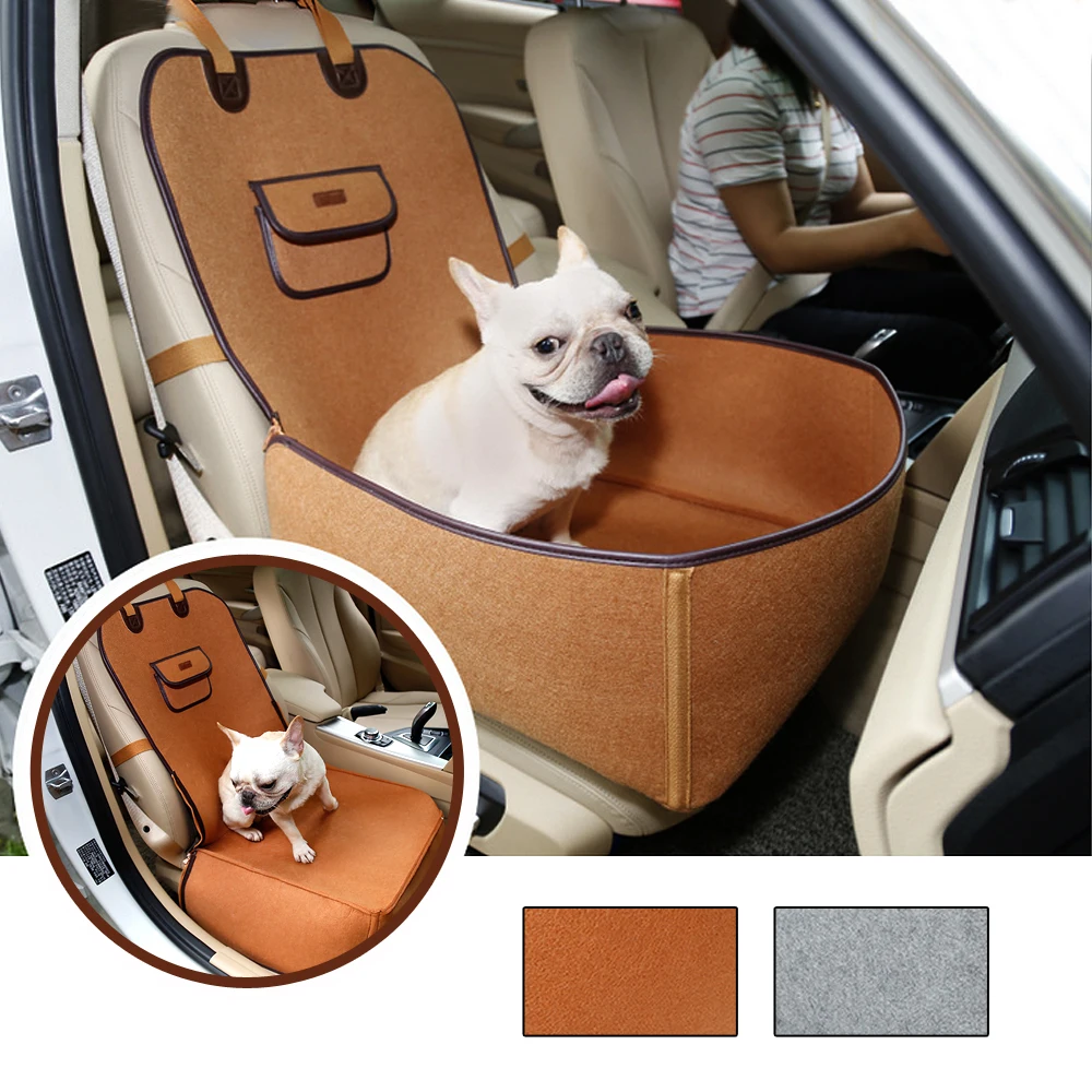 

Dog Car Seat Cover Durable Pet Seat Mat Puppy Blanket Car Travel Accessories Zipper Design Grey Coffee for Small Medium Pet