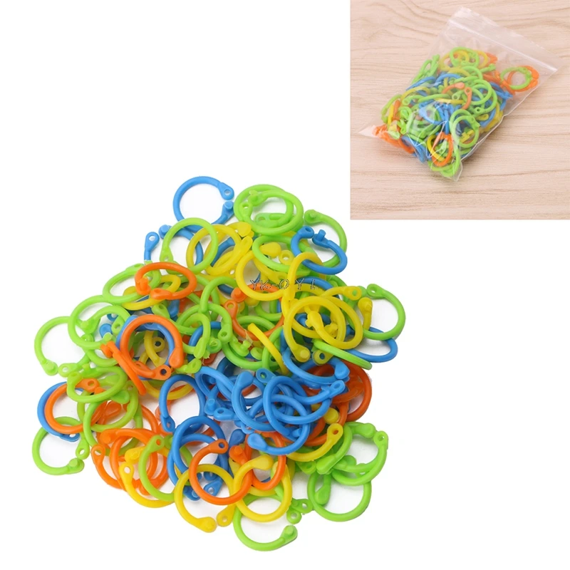

100Pcs Colorful Knitting Stitch Markers Crochet Locking Tool Craft Ring Marker