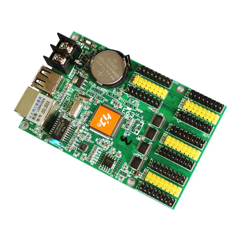 HD E63 Ethernet порты связи Huidu P10 двухцветная СВЕТОДИОДНАЯ видеокарта светодиодный