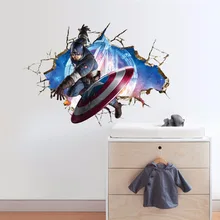 Marvel The Avengers American Captain Minecraft Star Wars Pokemon Wall Stickers Kids Room Decal 3D removable Sticker Decoration