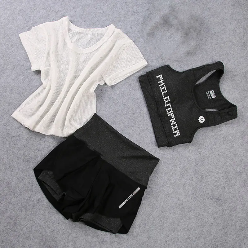 Комплект из 3 предметов, Женский костюм для йоги, комплекты для фитнеса, спортивная одежда для женщин, спортивная одежда для тренировок, спортивный костюм для бега, ZF155 - Цвет: 3