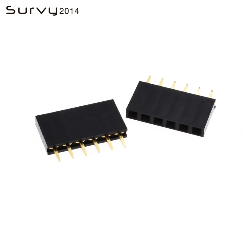 

10/20/50/100PCS 6 Pin Header Socket gold plated 6Pin 2.54mm Row Straight Female Single