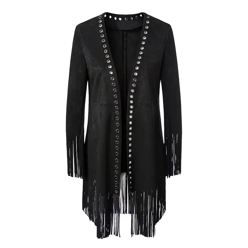 Autumn Winter Hot Sale New Fashion Women long Design Suede Fabric Brand