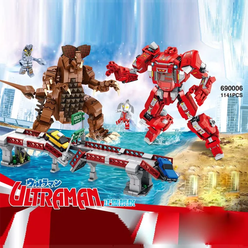 

Panlos 690006 Movie Series The M78 Robot vs Gormora Set Building Blocks Bricks Japan Cartoon Model Kids Toys Christmas Gifts