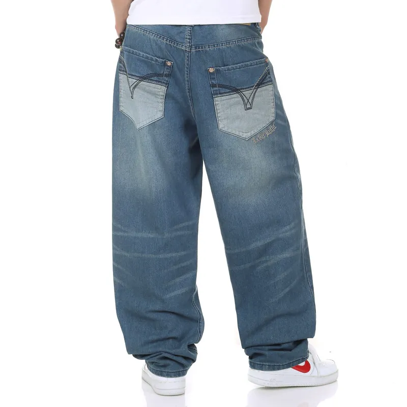 Fashion Male Hip Hop Baggy Jeans Harem Style Big Yards Jeans Hip Loose Straight Jeans Pants Casual Long Pants