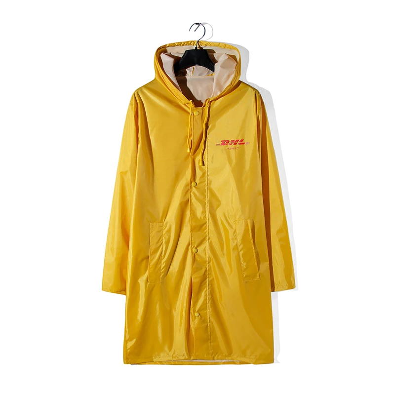 Дождевой сезон Vetements желтый Дождевик куртка Мужская Женская Высококачественная