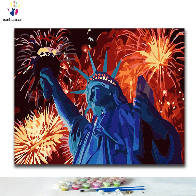 

DIY Coloring paint by numbers Famous painting paintings by numbers with kits 40x50 framed