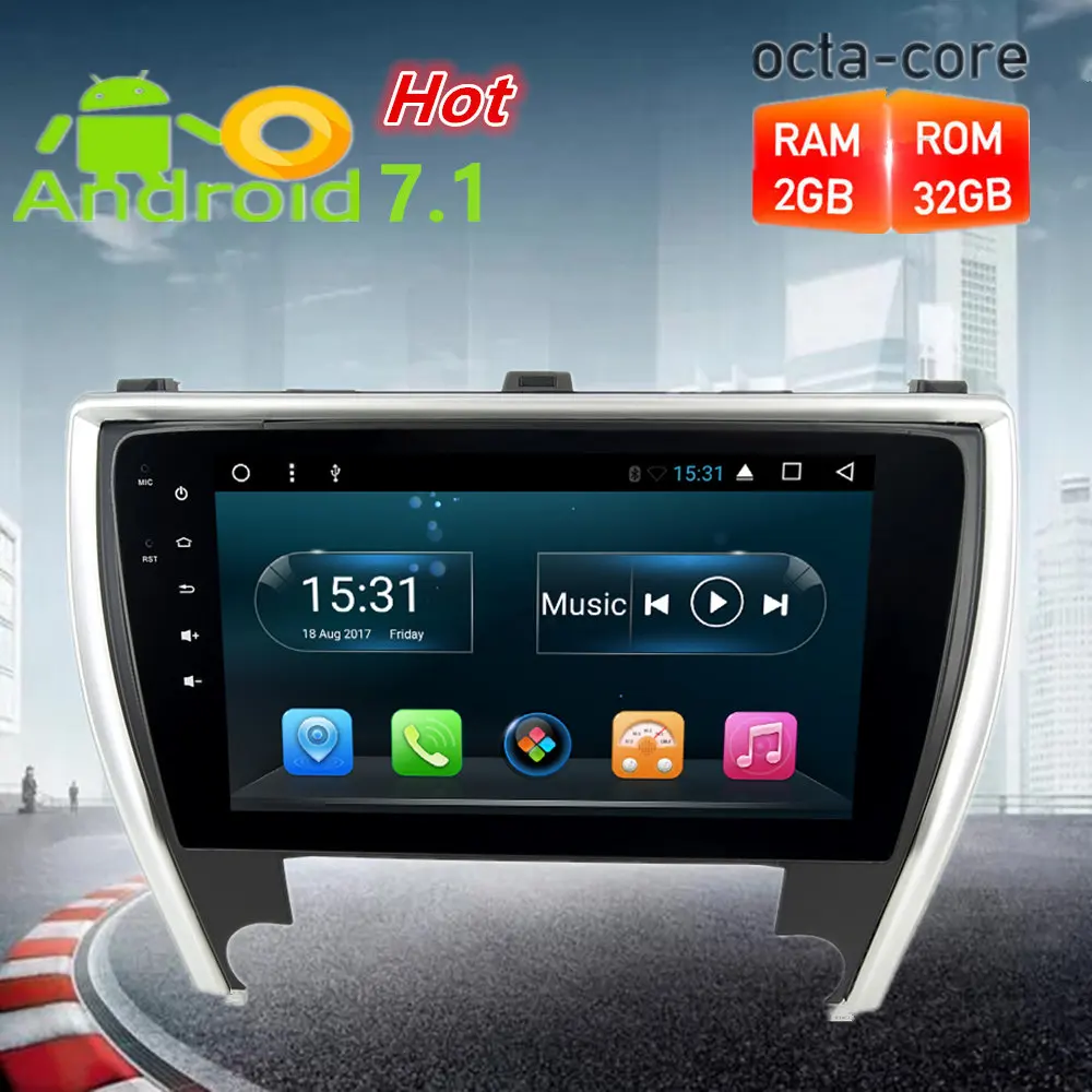 10 1 Octa Core Android7 1 Car Radio GPS Stereo For Toyota Camry 2015 2016 2017