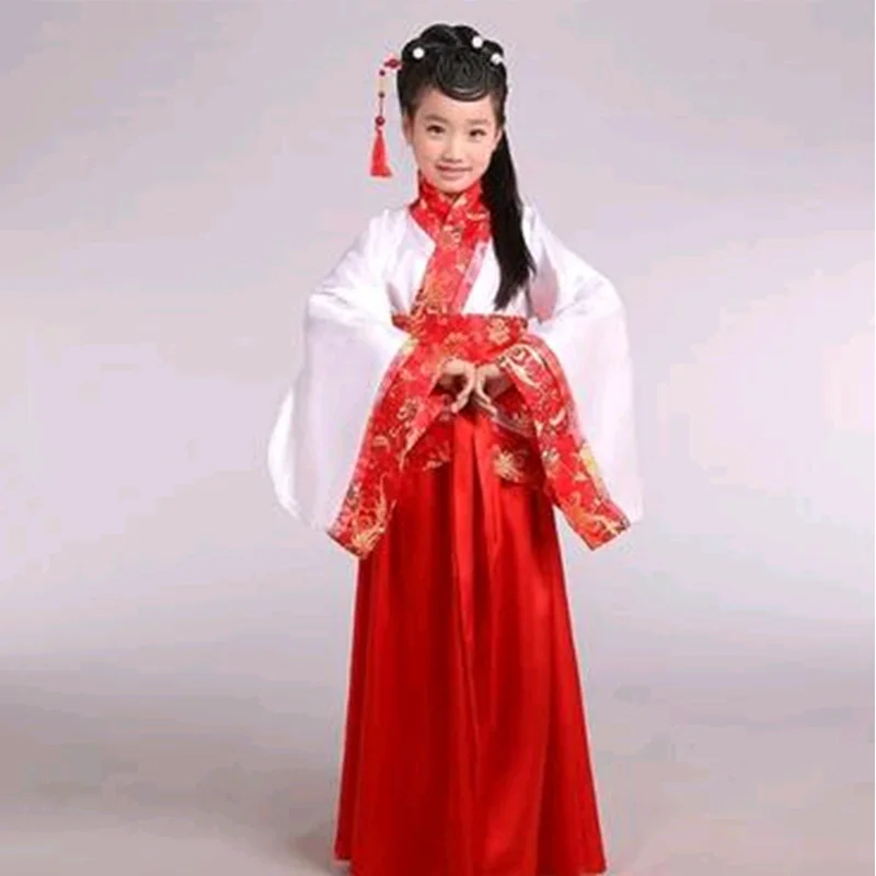 Hanfu/Детский костюм для китайского традиционного танца, костюм для девочек, одежда для сцены, одежда для восточных выступлений, праздничный наряд, народное платье DC1845