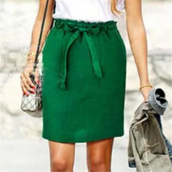 

Women's Lace-up Skirt Soild Color High Waisted Pocket Underskirt Ladies' New Sexy Fashionable Summer Elastic Skirts Hot Selling