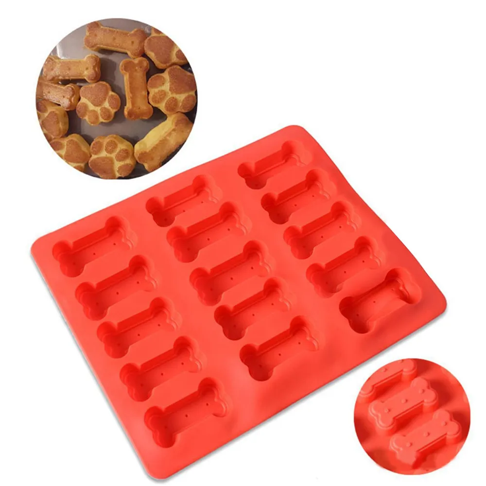 

15 Holes Dog Bone Shaped Silicone Cake Mold Kitchen Baking Chocolate Silicone Mold Sugar Craft Fondant Cake decorating Tools