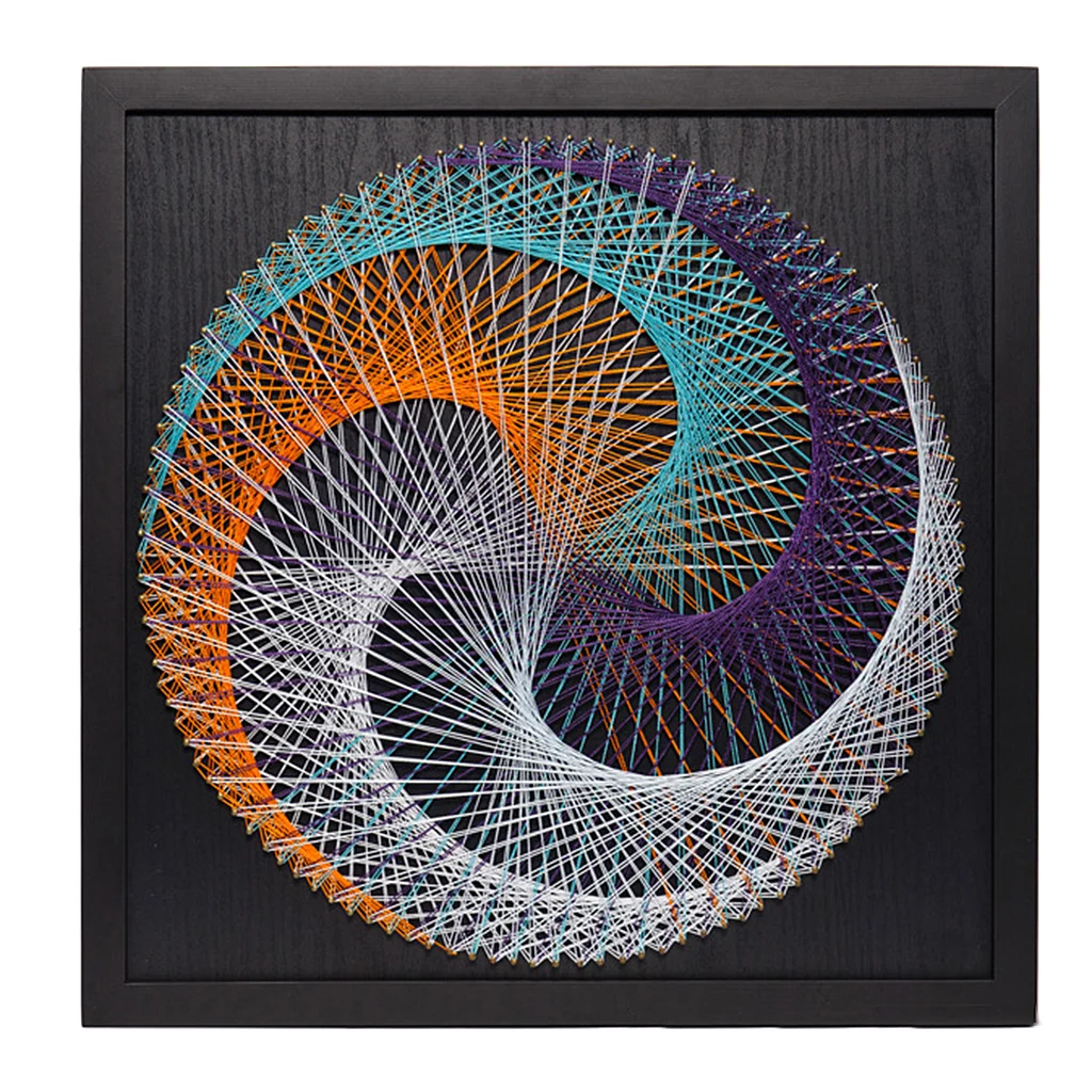 Vintage String Craft Geometric D Figure -- String Art Kits DIY Home Decor for Adults 40x40cm