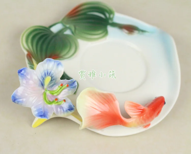 3D цвет эмаль Ирис Кофе чашка костяного фарфора Чай Молоко Набор творческий посуда для напитков керамика копа друг подарок