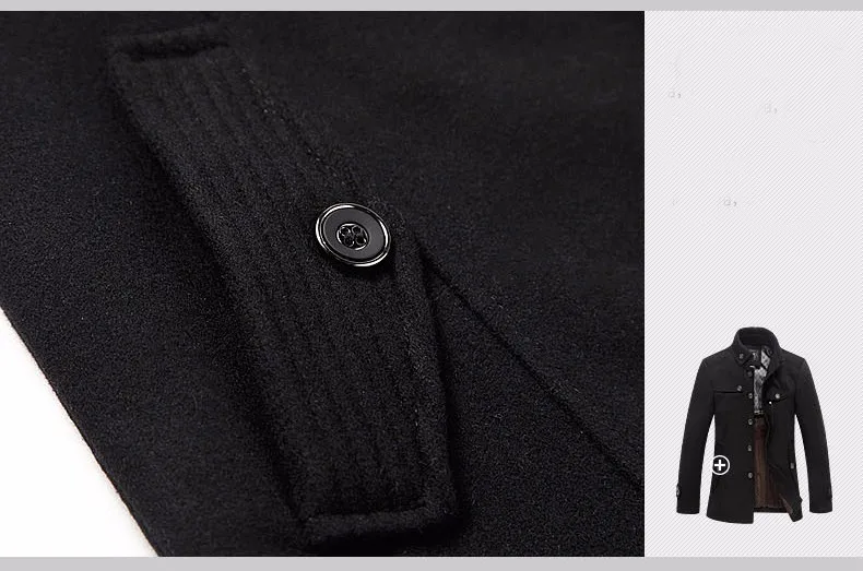 Miacawor брендовая одежда для мужчин s Шерсть и смеси осень зима кашемир Мужское пальто Тренч шерстяное пальто Верхняя одежда MJ381