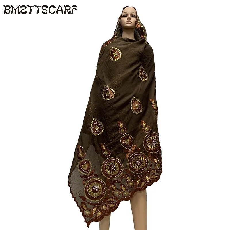 

100% COTTON SCARF african emrbroidery scarfs muslim women pray scarf big size scarf for shawls BM745