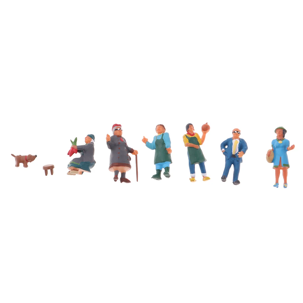 

1/87 Scale Resin Market People Figure Model - Assorted for Train Roadway Scenery Decoration