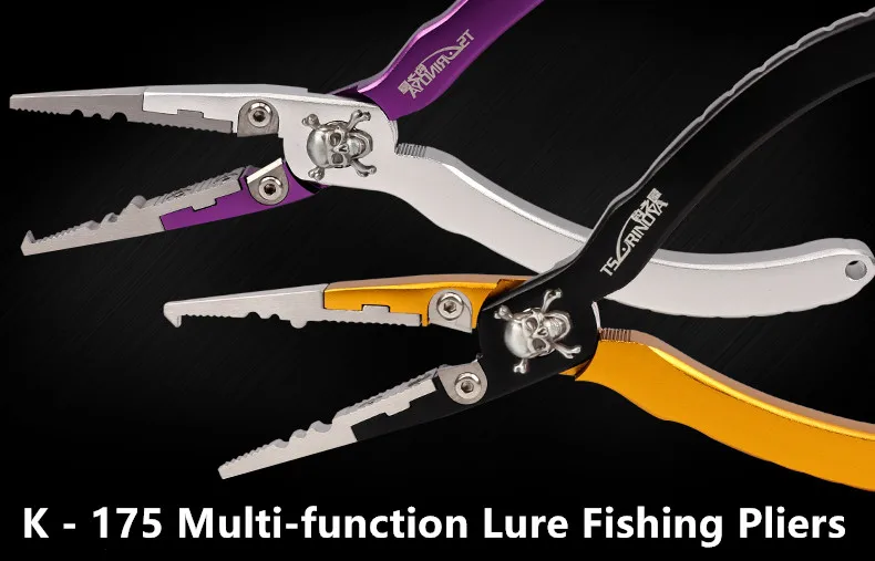 Alicates de Pesca Ferramenta de Pesca Alicate de Pesca Tsurinoya Aviação Alumínio-liga Multifunction Pesca Alicate Pince 17.5 cm 95g 3 Esporte e Lazer