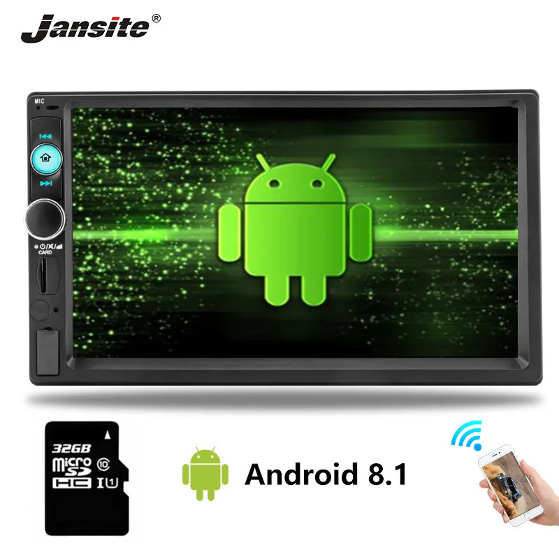 Купить Jansite 2 din 7 дюймовый hd навигатор для автомобиля сенсорный экран Android MP5 плеер мультимедийный плеер Bluetooth воспроизведения памяти телефона ссылк...