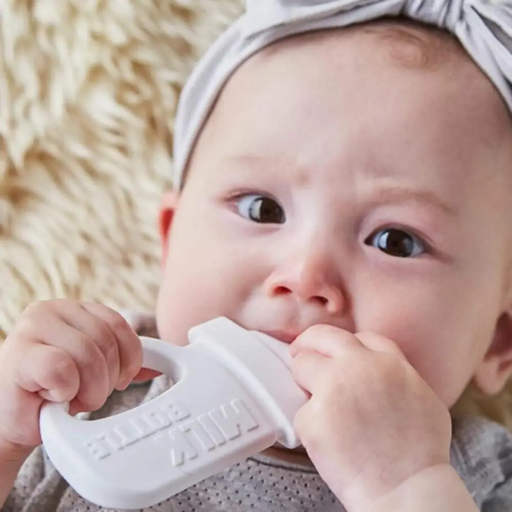 

Silicone Baby Teether Small Milk Bottle Modeling Infant Molar Stick Pacifier Supplies Toys