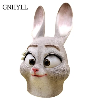 

GNHYLL Crazy Animals Moive Judy Rabbit Head Masks Latex Full Head Face Cosplay Masks for Halloween Costume Party Gift Mask