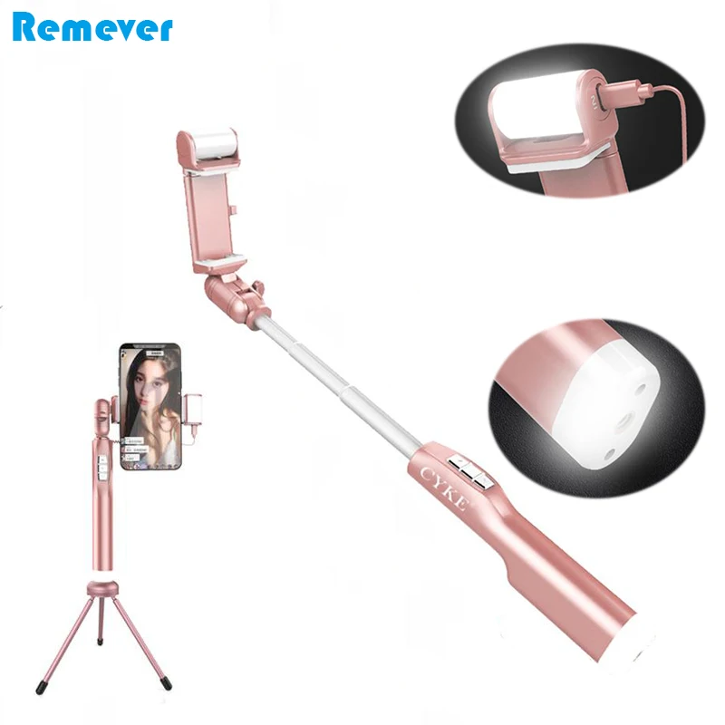 

Mini Bluetooth Selfie Stick With LED Fill Light Tripod For SmartPhone Extendable Monopod for Iphone 8 Xiaomi Samsung Android