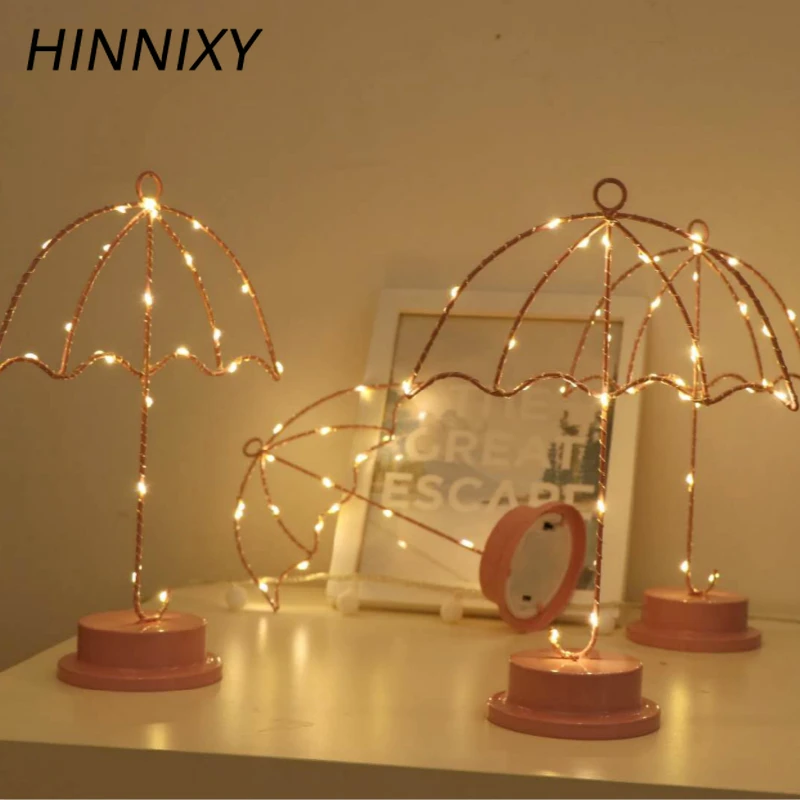 Hinnixy, настольная лампа для девочек, Umberlla, единорог, облако, ананас, фламинго, моделирование, ночные светильники, для спальни, вечерние, Декор, домашнее освещение