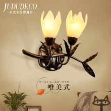 Современные Стиль элегантный взаимодействия Дизайн прикроватной тумбочке E27 техники привело Стекло для Спальня Гостиная бра