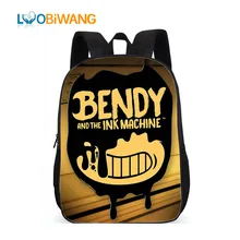 LUOBIWANG Bendy and The Ink Machine Backpack Boys Girls Cartoon Children Backpacks Famous Game Kids School Bags Bookbag Backpack