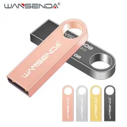WANSENDA 64 GB USB Flash Drive Высокое Скорость Мини 32 GB 16 GB cle USB2.0 металла Pendrive Водонепроницаемый накопитель 8 GB Memory Stick U диск