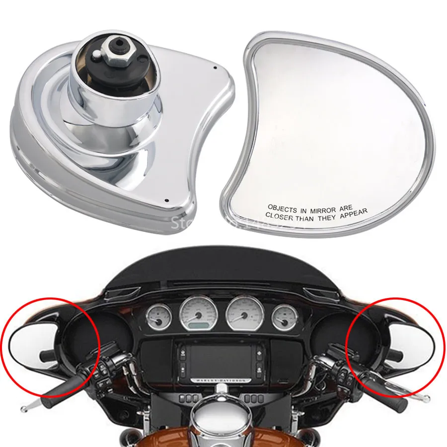 

Motorcycle Chrome Batwing Fairing Mount Mirrors Side Rearview For 2014-Up Harley Touring Electra Glide