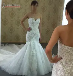 2019 новая модель контрастного цвета свадебное платье es цвета шампанского блестящие полный Русалка отделка бисером свадебное платье