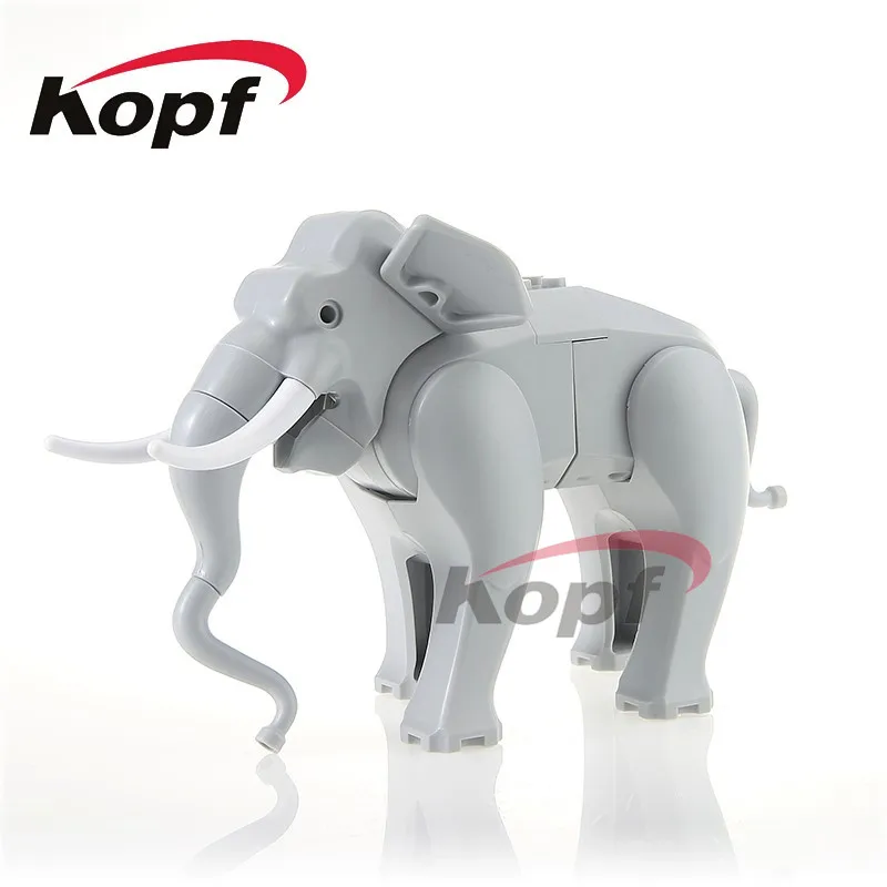Single Sale PG1080 Super Heroes Elephant Figure Cute Animal Dolls Bricks Set Model Building Blocks Children Toys Christmas Gift block-set