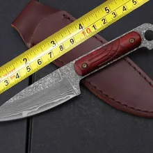 Коллекция дамасский фиксированный нож сталь+ деревянная ручка прямой нож для выживания Охотничьи ножи для походов инструменты