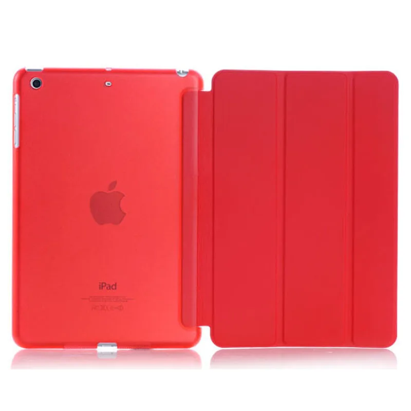 

For Ipad 2 3 4 Case Leather Cover PU Tri Fold Ultra Thin Flip Cover Siamese Sleep /Wake For New Apple Ipad 4 3 2 9.7 Inch