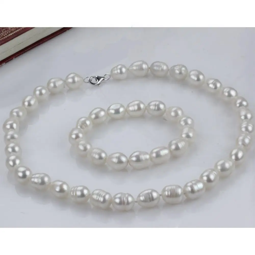 

set of 13-14mm south sea white baroque pearl necklace 18"& bracelet 7.5-8inch