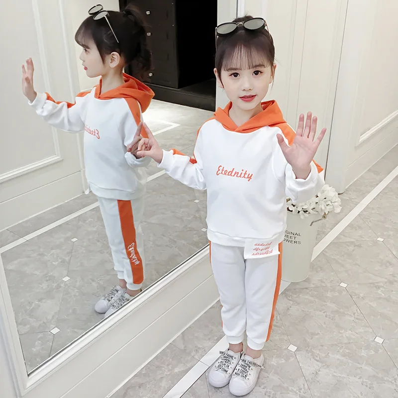 

2019 Fashion Tracksuit Clothes set Kids Spring&Autumn Cotton School Uniform Sport Suit girls Clothing Sets 4 6 8 10 12 year