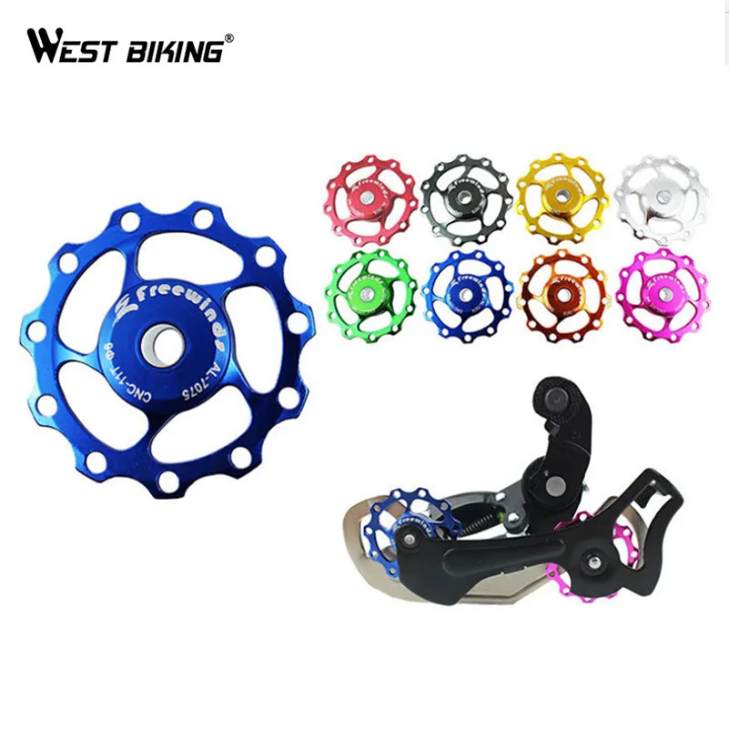 Buy WEST BIKING Alloy Jockey Wheels Bike Wheel MTB Guide Roller Idler Pulley