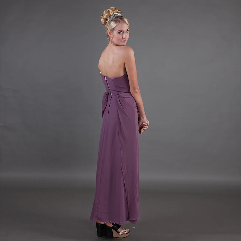 На одно плечо Фиолетовый Матери платья для вечеринок плиссированный шифоновый без рукавов драпированные Кристалл бисер 2019 мать невесты